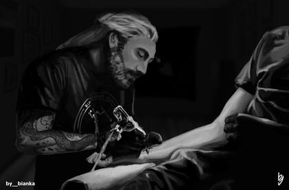 Stede's first tattoo (OFMD)